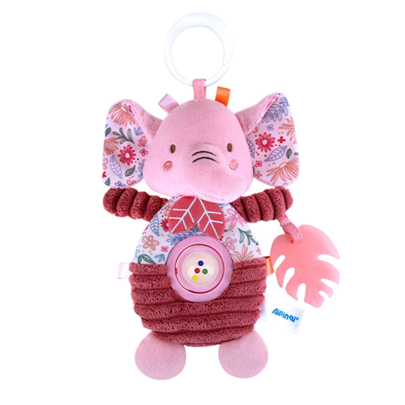 Giocattolo Sonaglino con Peluche – Coniglietto o Elefantino Rosa con Massaggiagengive
