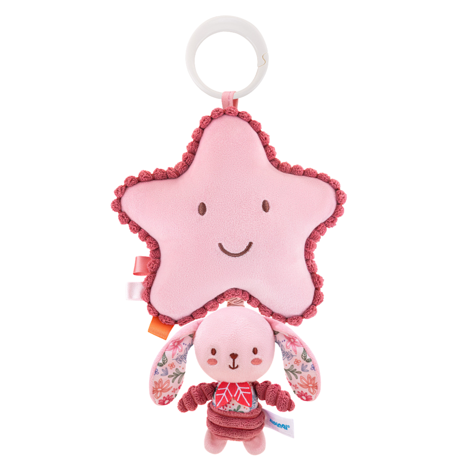 Giocattolo Sonaglio da Appendere in Peluche – Nuvoletta/Stellina con Animaletto, per Culla e Passeggino