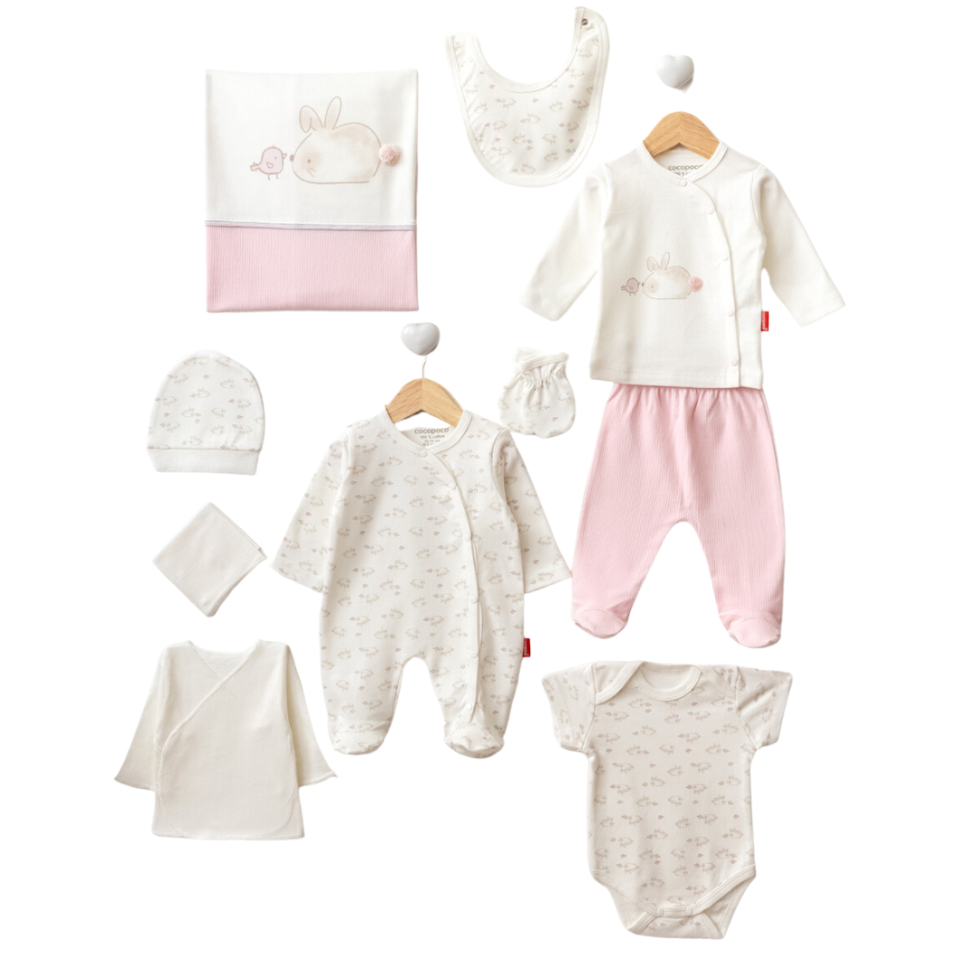 Conjunto bebé niña 10 piezas algodón calentito
