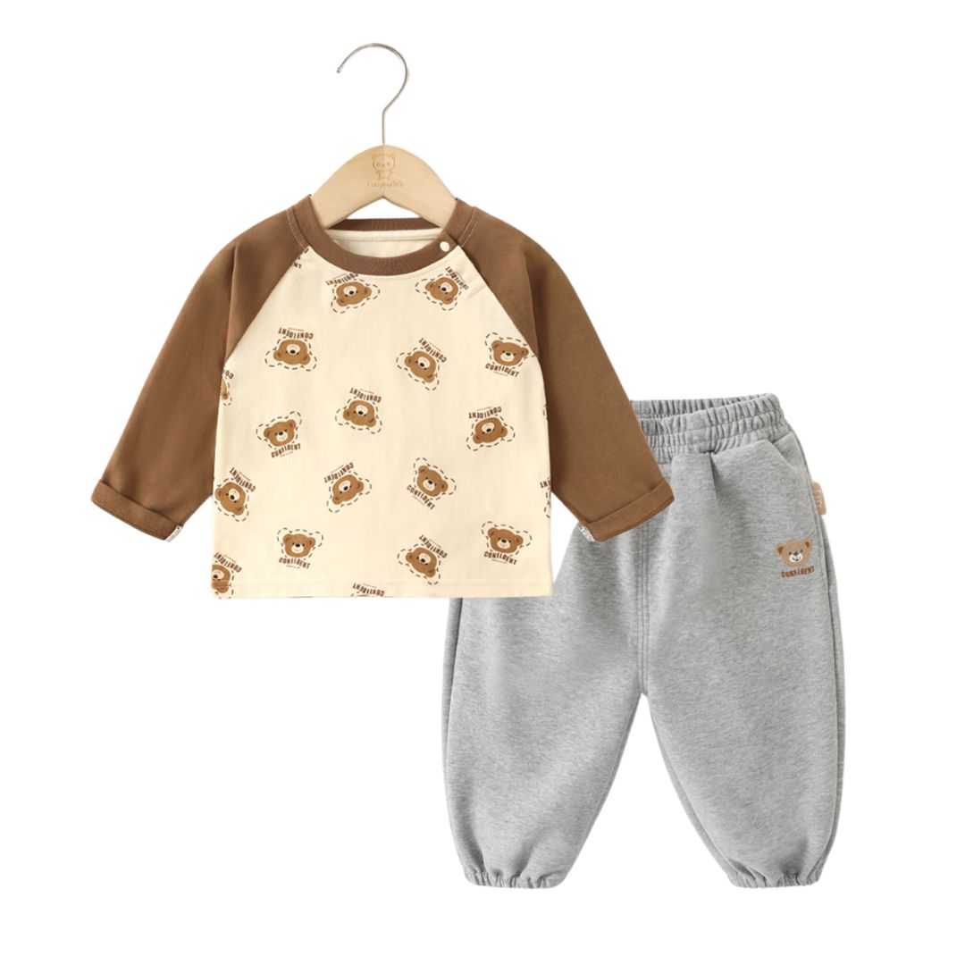 Set Bimbo "Teddy Bear"  Maglia a Maniche Lunghe e Pantaloni