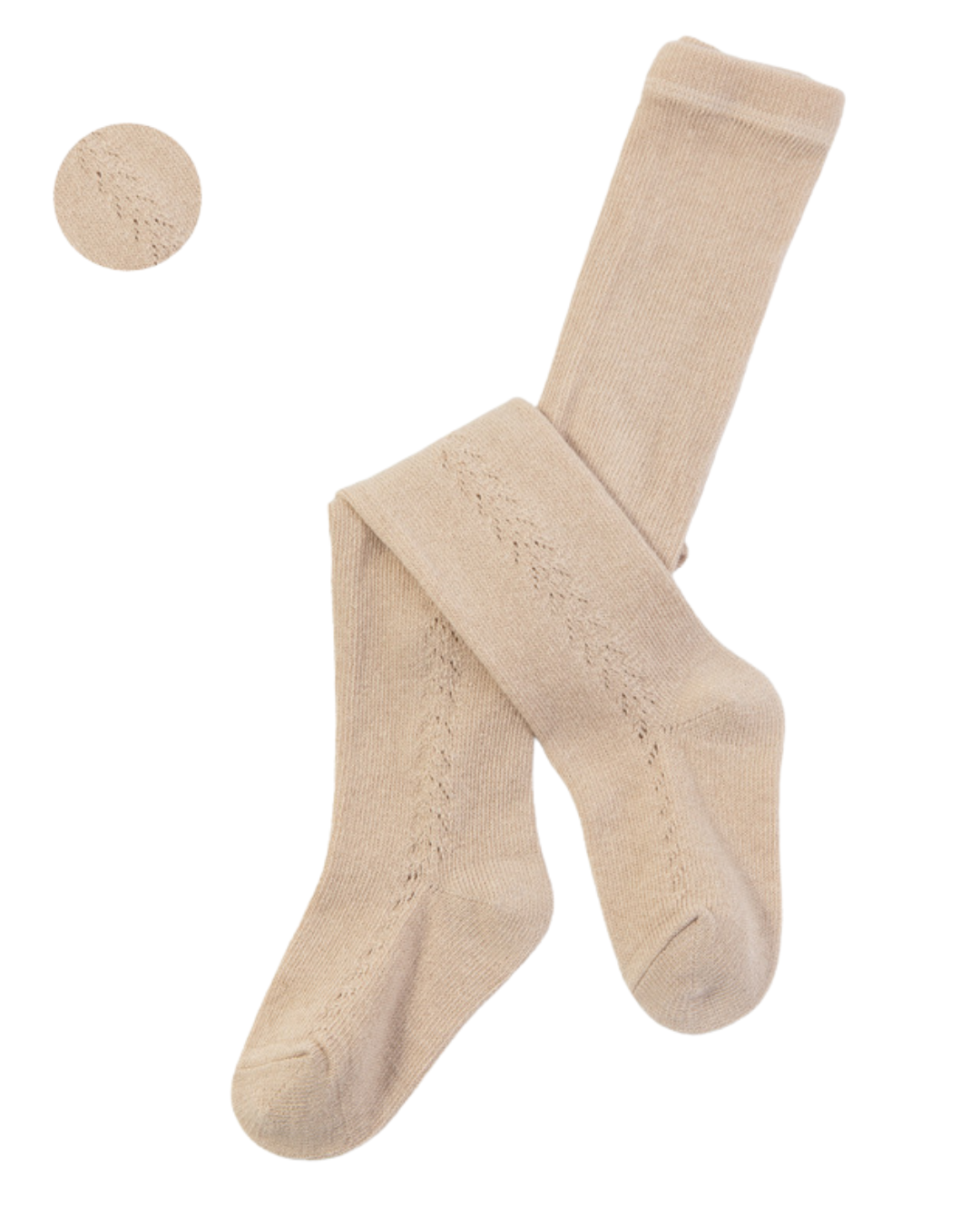 Collant Bambina in Maglia con Motivo Traforato