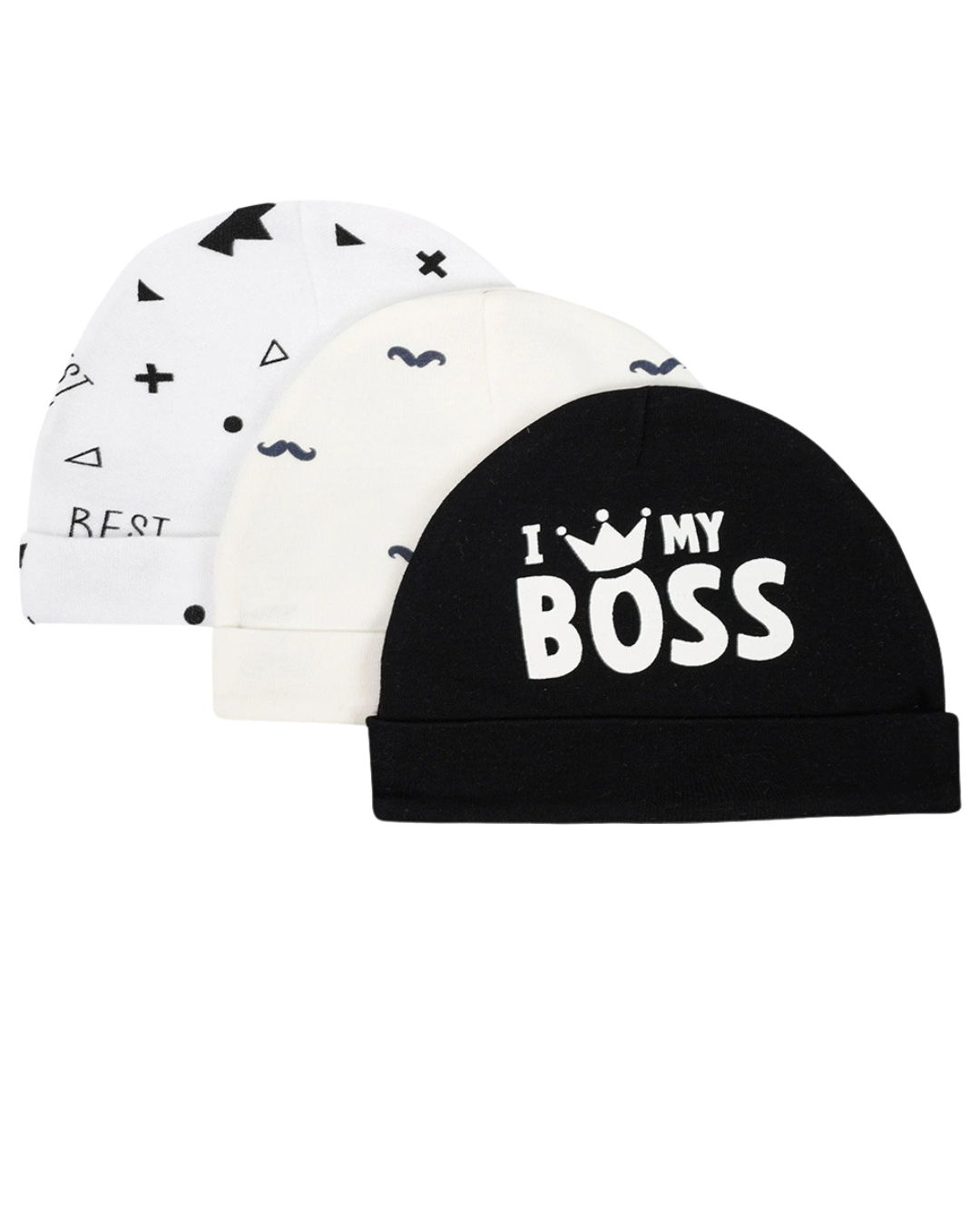 Set 3 Cappellini in Cotone per Neonato Caldo e Antivento