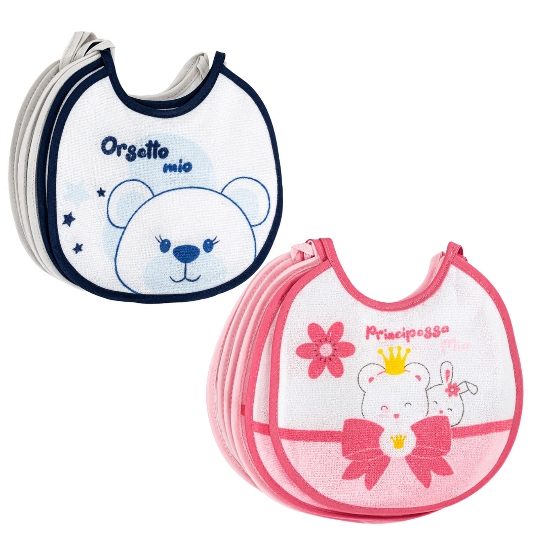 BAVETTE PICCOLA IN SPUGNA/PLASTICA 6pz Melanie