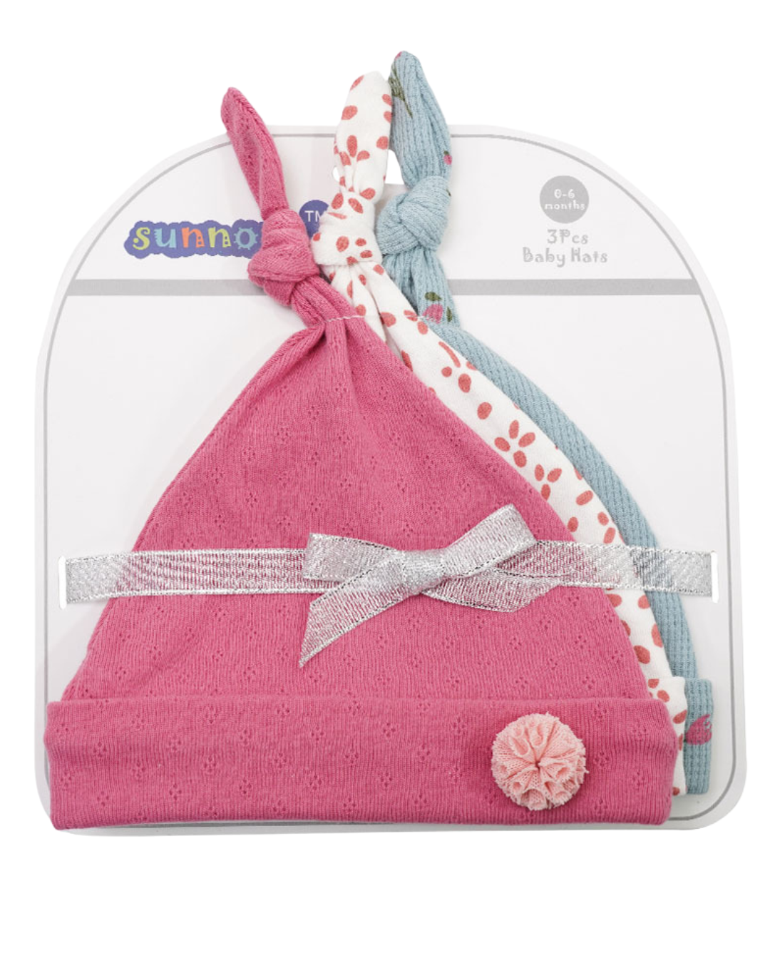 Set 3 Cappellini in Cotone per Neonato Caldo e Antivento