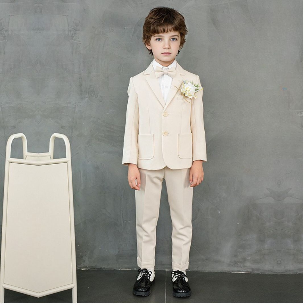 Completo Cerimonia Bambino 5 Pezzi   Beige