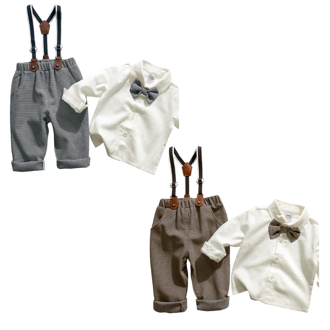 Completo Elegante Bimbo con Bretelle e Papillon – "Piccolo Gentiluomo"