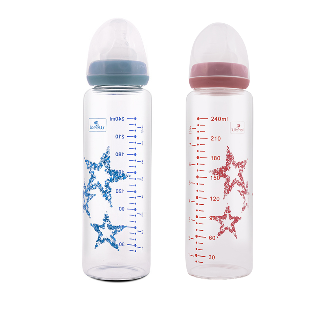 Biberon lorelli in vetro 240ml  0+