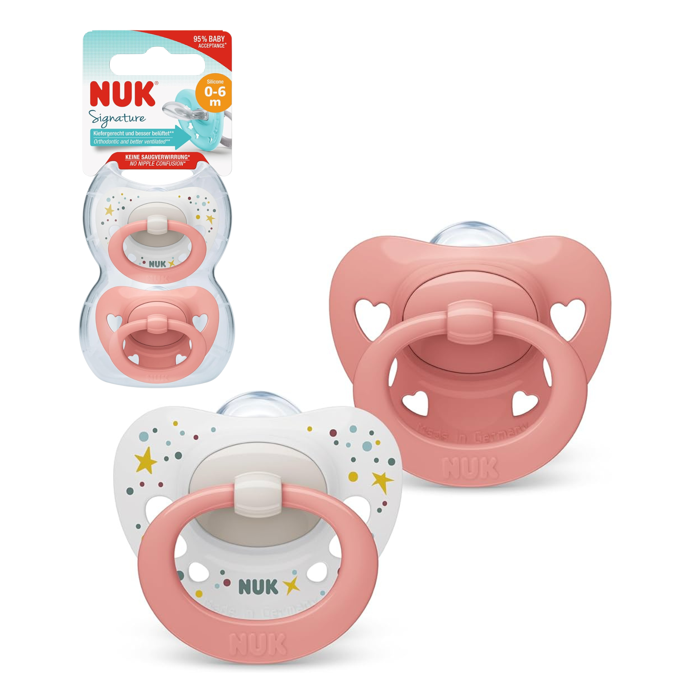 NUK ciucci in silicone Signature Baby  (confezione da 2) 0-6 mesi