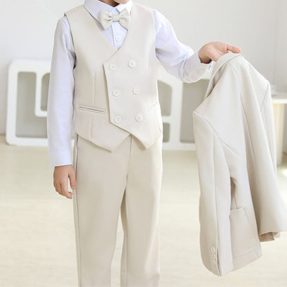 Completo Cerimonia Bambino 3 Pezzi  Giacca, Gilet, Pantalone e Camicia