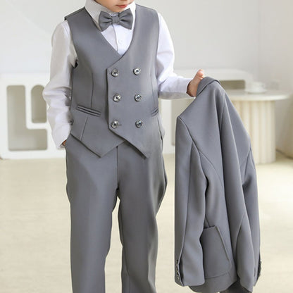Completo Cerimonia Bambino 3 Pezzi  Giacca, Gilet, Pantalone e Camicia