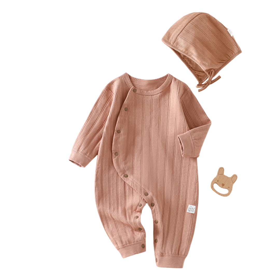 Tutina Neonata con Cappellino  Set  in Maglia di Cotone