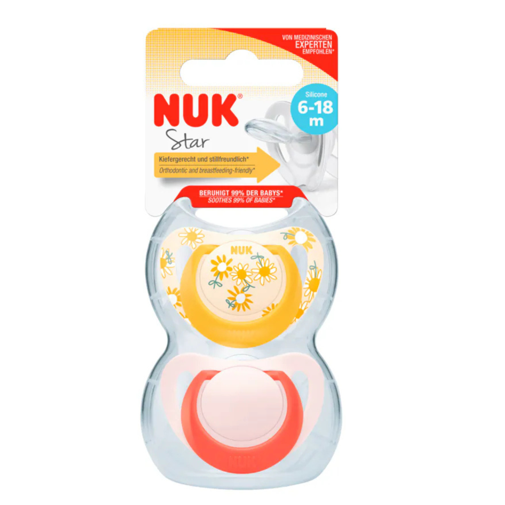 Ciucci Nuk  x2 giallo-rosso varie misure