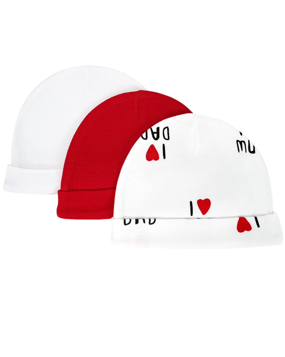 Set 3 Cappellini in Cotone per Neonato Caldo e Antivento