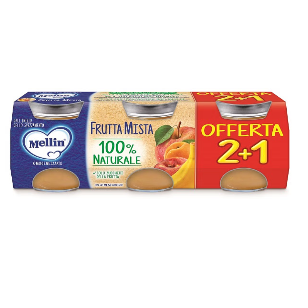 Mellin Omogeneizzato Frutta Mista 3 Pezzi Da 100 G