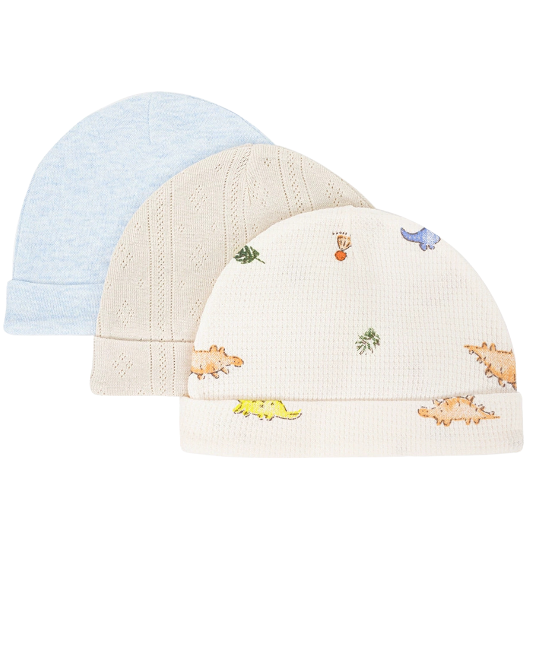 Set 3 Cappellini in Cotone per Neonato Caldo e Antivento