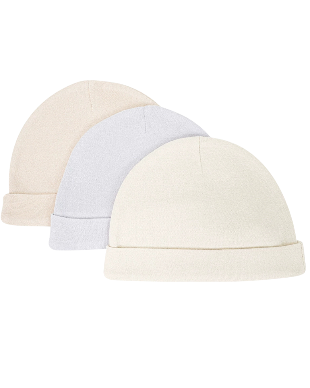 Set 3 Cappellini in Cotone per Neonato Caldo e Antivento