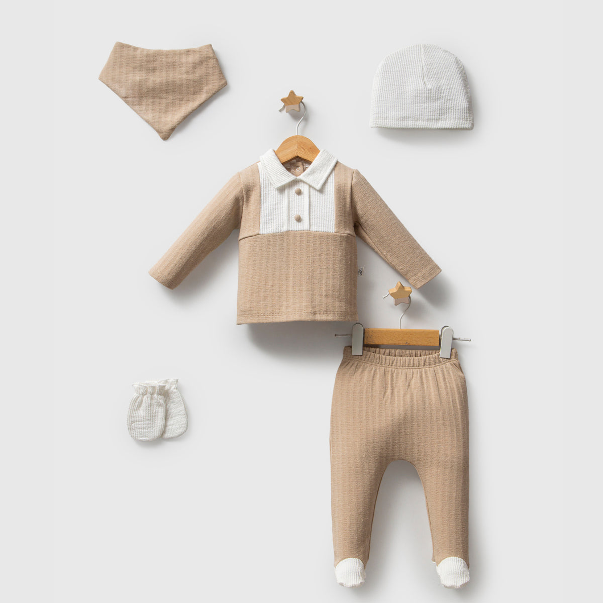 Set Nascita in Cotone Elegante Vari Colori Neonato/ Bimbo – 5 Pezzi