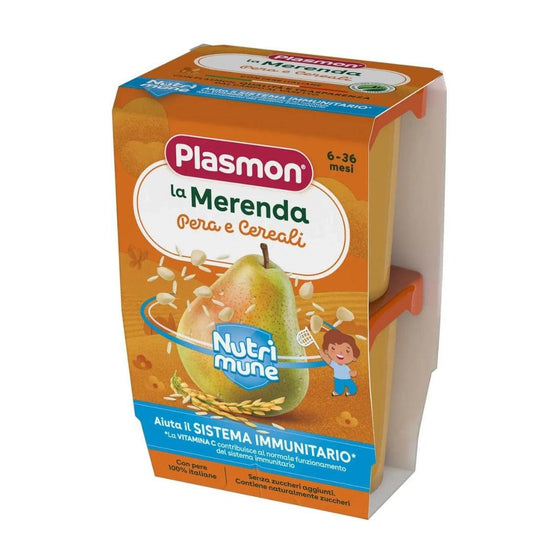 Merenda Plasmon Pera e cereali 120grx2 - Baby Shop Store