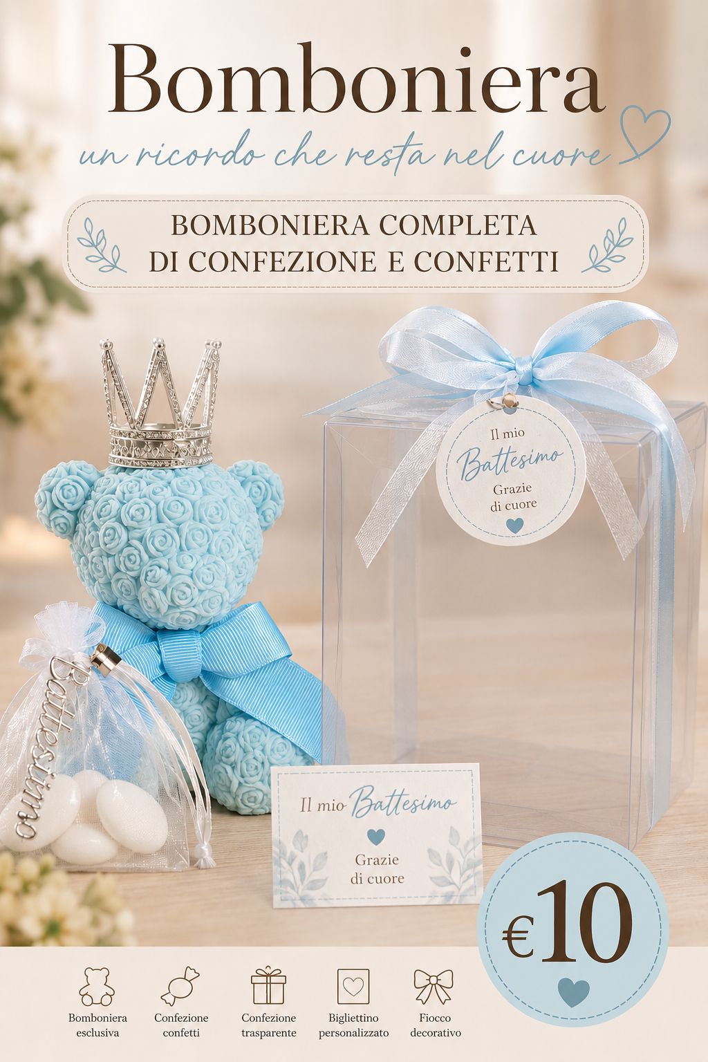 Bomboniera Orsetto con Corona