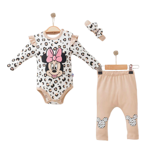 Set 3pz minnie leopardato Caldo cotone