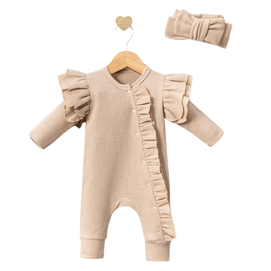 Tutina+Fascia Beige Invernale Bimba