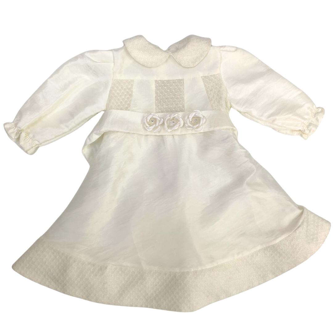 Abito Les Jolies elegante neonata panna con fiori