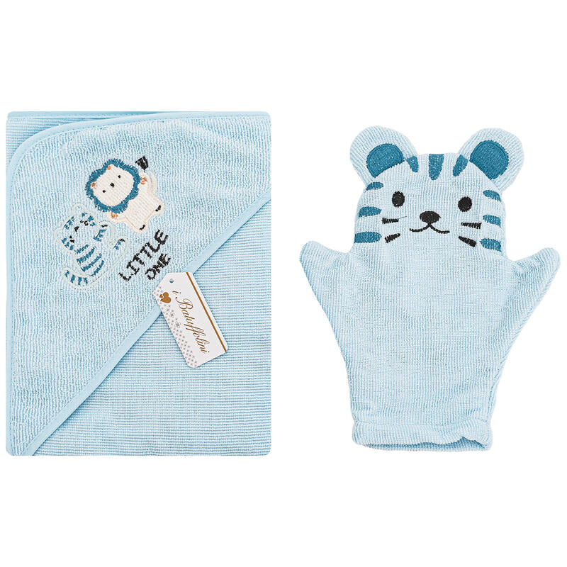 Accappatoio I Batuffolini + Guanto Leone azzurro