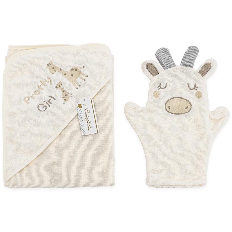 ACCAPPATOIO NEONATO TRIANGOLO+GUANTO SPUGNA