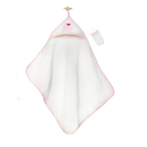 accappatoio triangolo rosa I love mum e dad