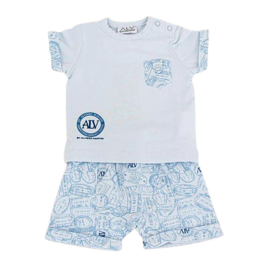 completino alviero martini 2pz azzurro - Baby Shop Store