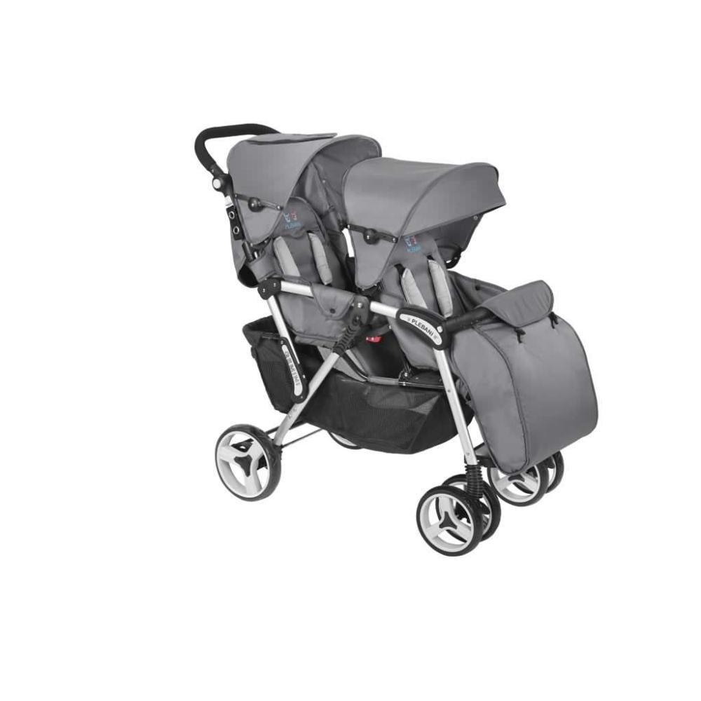 passeggino gemellare gemini Plebani grigio - Baby Shop Store