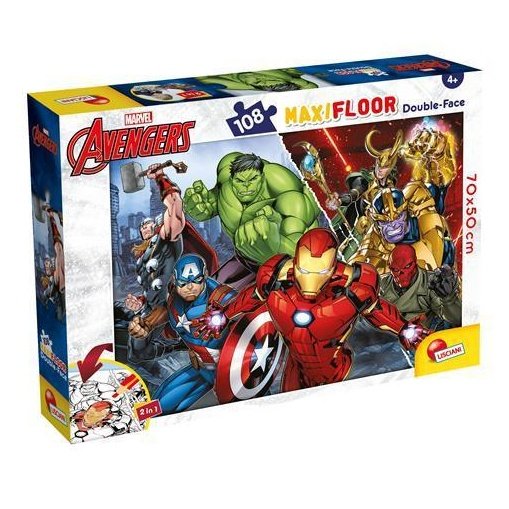 Puzzle avengers 70x50 cm 108 pezzi double face - Baby Shop Store