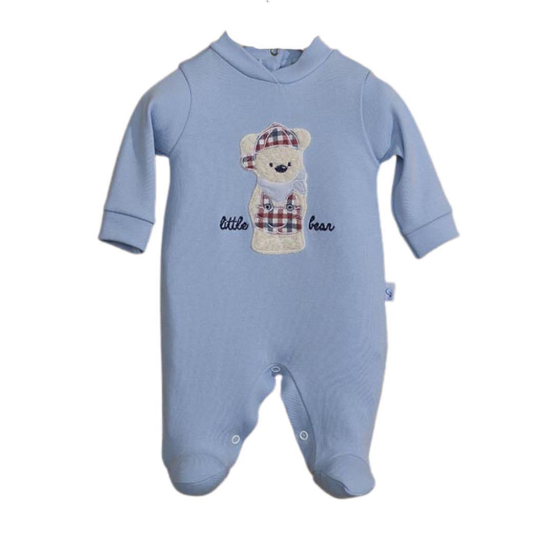 Tutina Gary little bear azzurra in ciniglia - Baby Shop Store