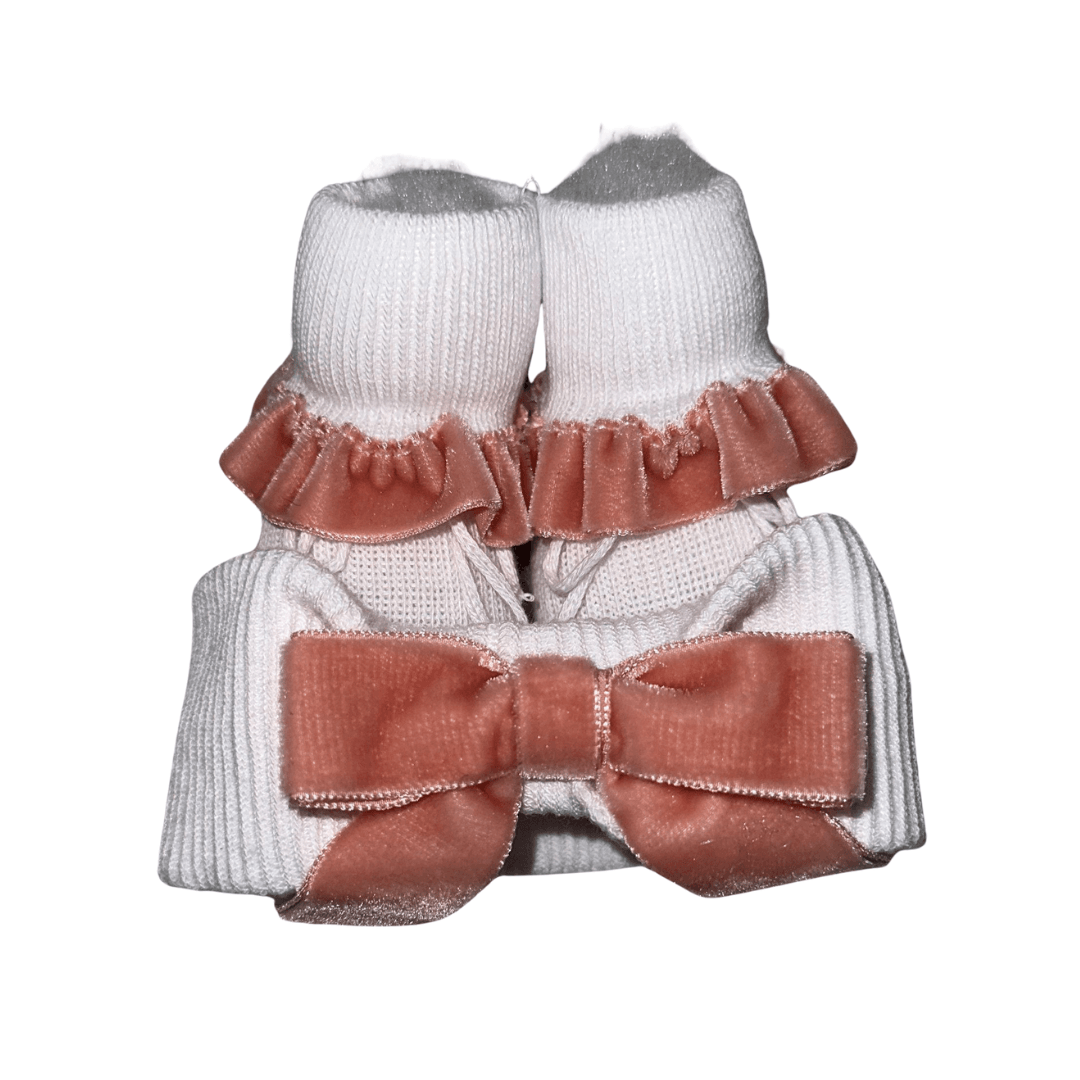 set scarpette e fascia bianche e rosa bel piccin - Baby Shop Store