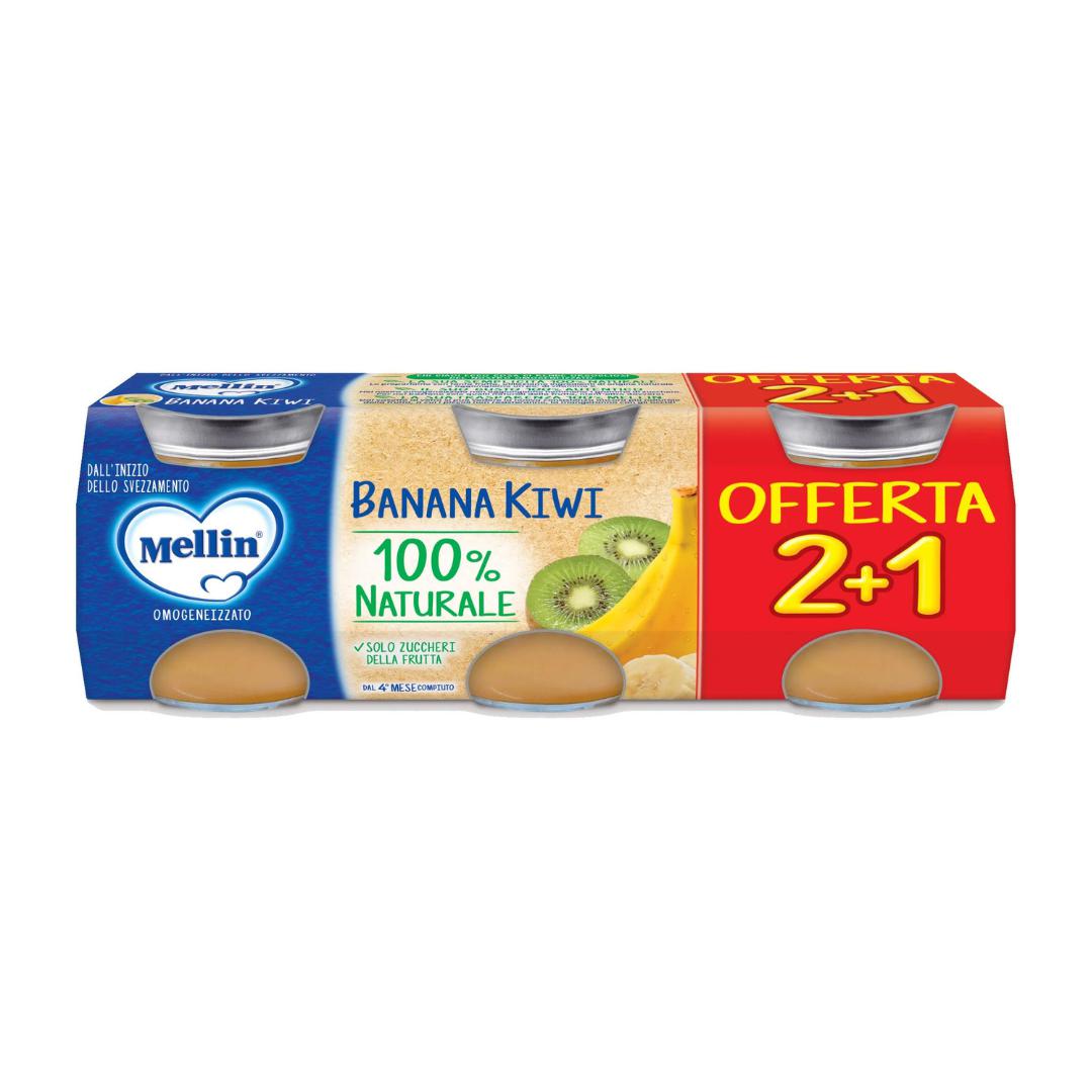 Omogeneizzato Frutta mellin banana e kiwi 2+1