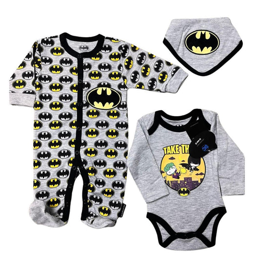 Set Batman 3pz Cotone con body, bavetta e tutina - Baby Shop Store