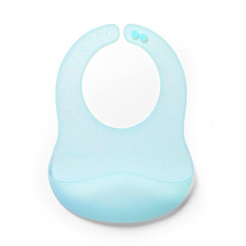 bavetta in silicone ultrasottile azzurra Babyono