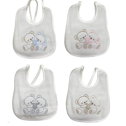 Bavetta Palla Pallina orsetti e cuori brdo in seta - Baby Shop Store