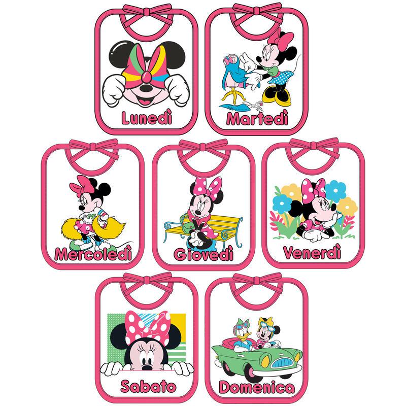 Bavette 7pz disney minnie spugna plastificata