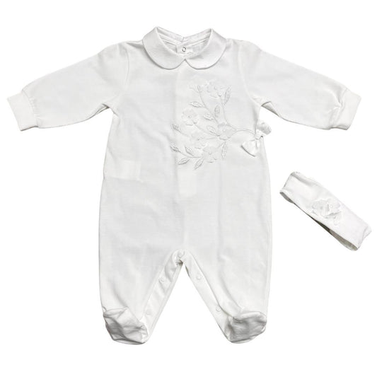 tutina bianca barcellino 3 mesi+ fascetta+ cappell - Baby Shop Store