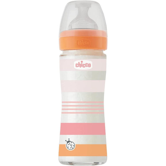 Biberon Chicco in vetro Well being 240ml 0m+ aranc - Baby Shop Store