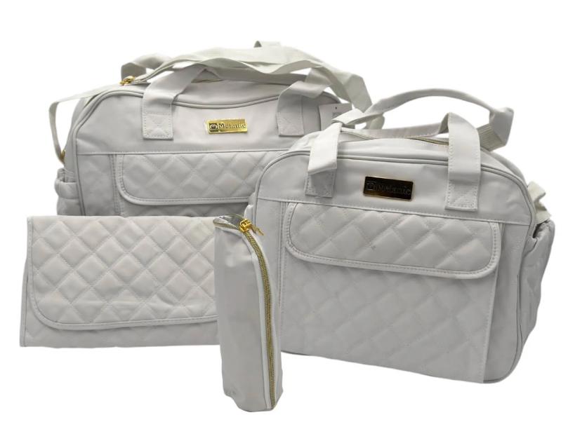 Borsone Melanie 4 pezzi Grigio in simil pelle