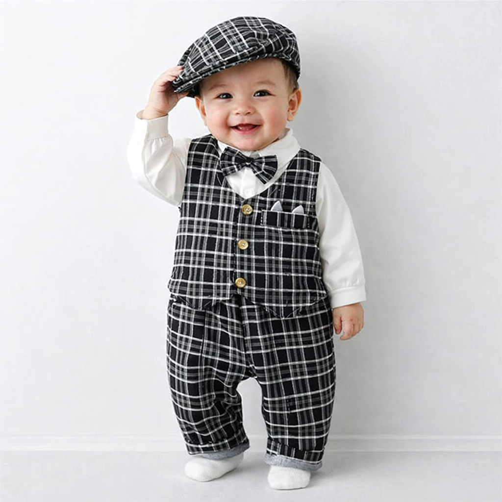 Elegante completo per neonati in stile vintage