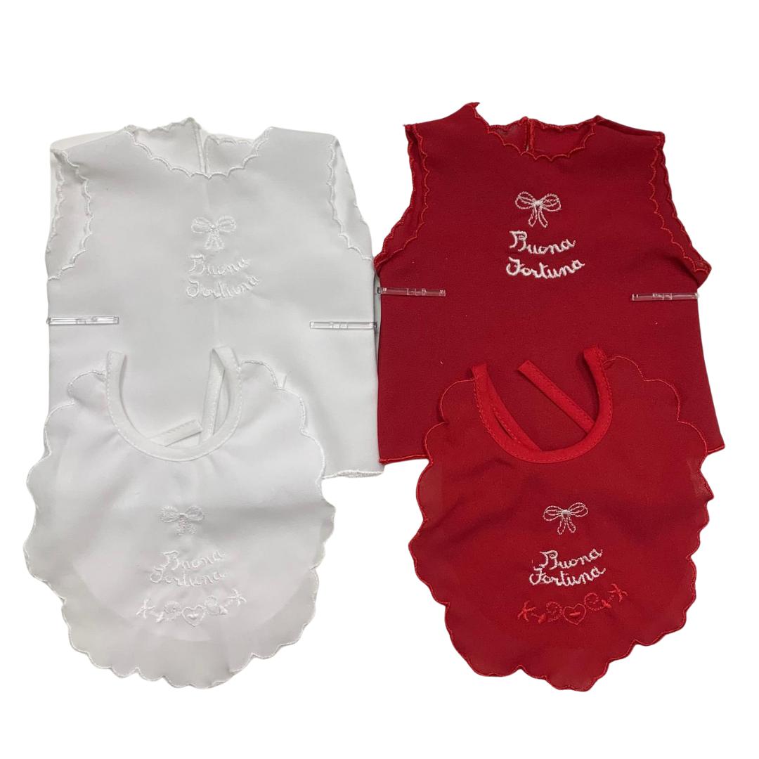 camicia e bavetta buona fortuna in seta Lair