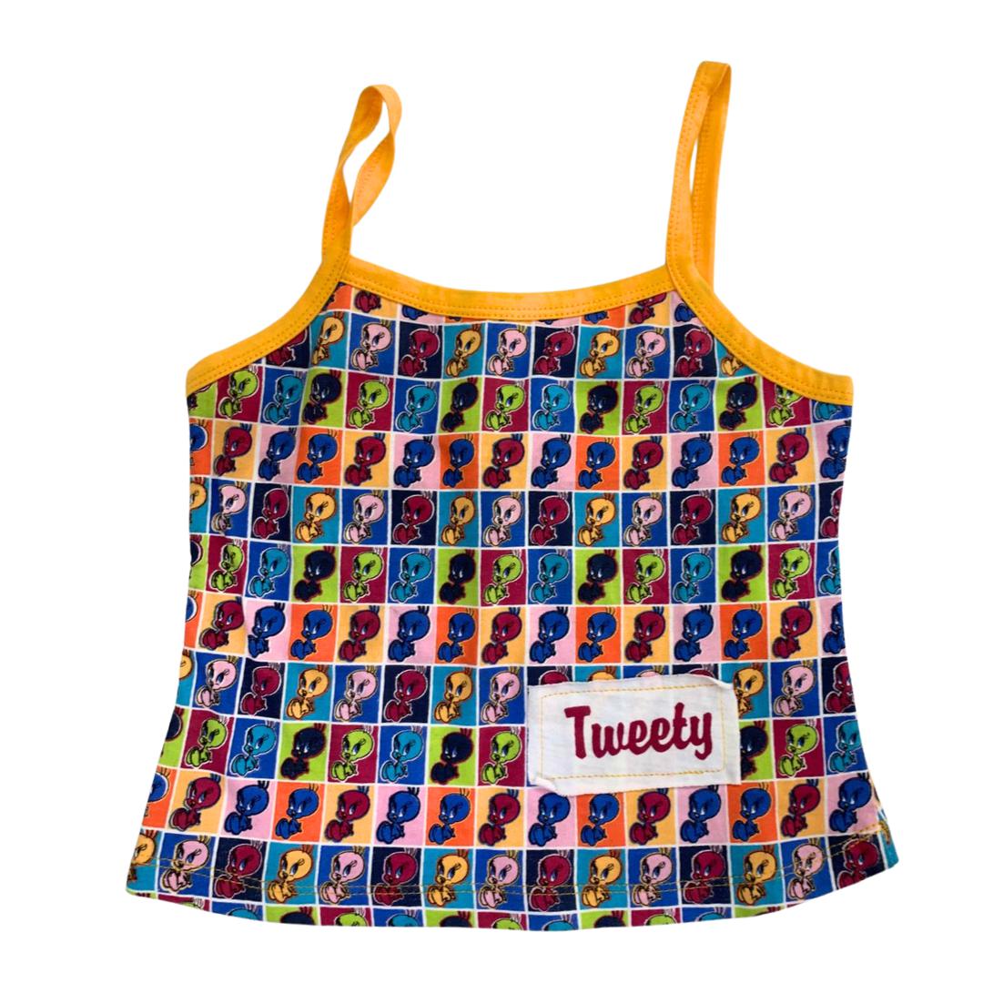 Canotta bambina Tweety multicolore con spalline