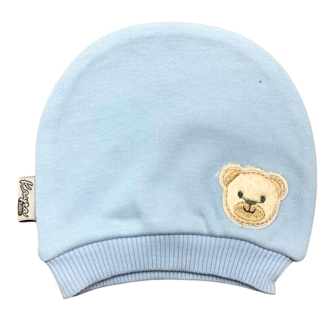 Cappellino neonato in cotone azzurro orsetto - Baby Shop Store