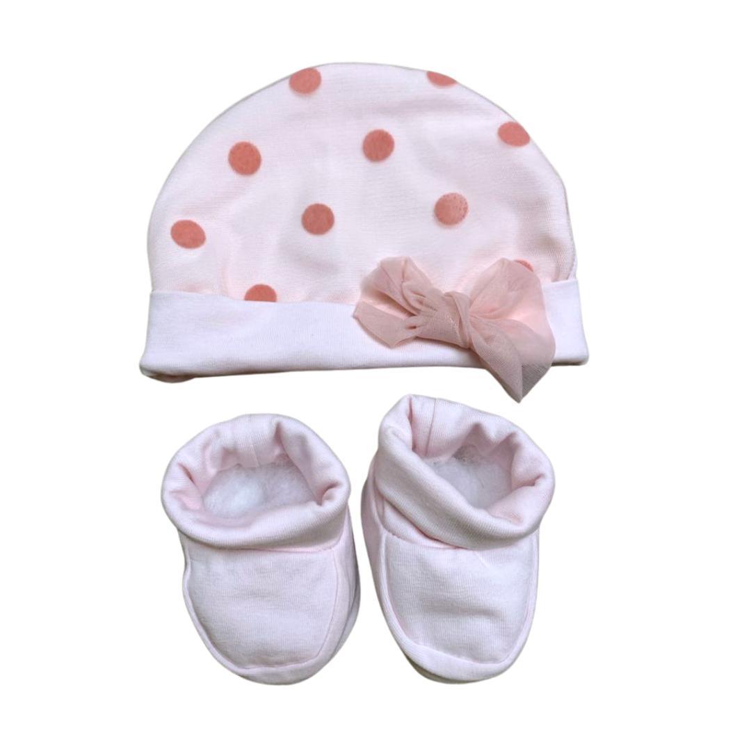 set cappellino e scarpette cotone rosa top baby - Baby Shop Store