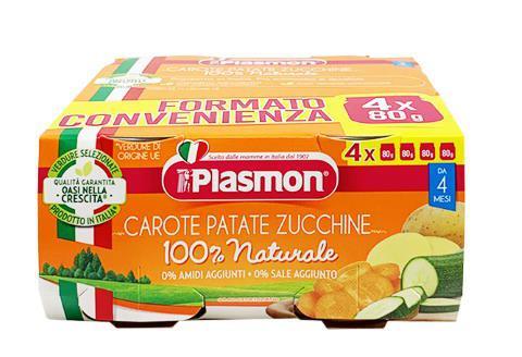 Omogen Plasmon carote, patate, zucchine 4x80gr - Baby Shop Store