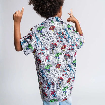 Camicia Bambino Marvel in Cotone – Stile da Supereroe per Ogni Avventura!