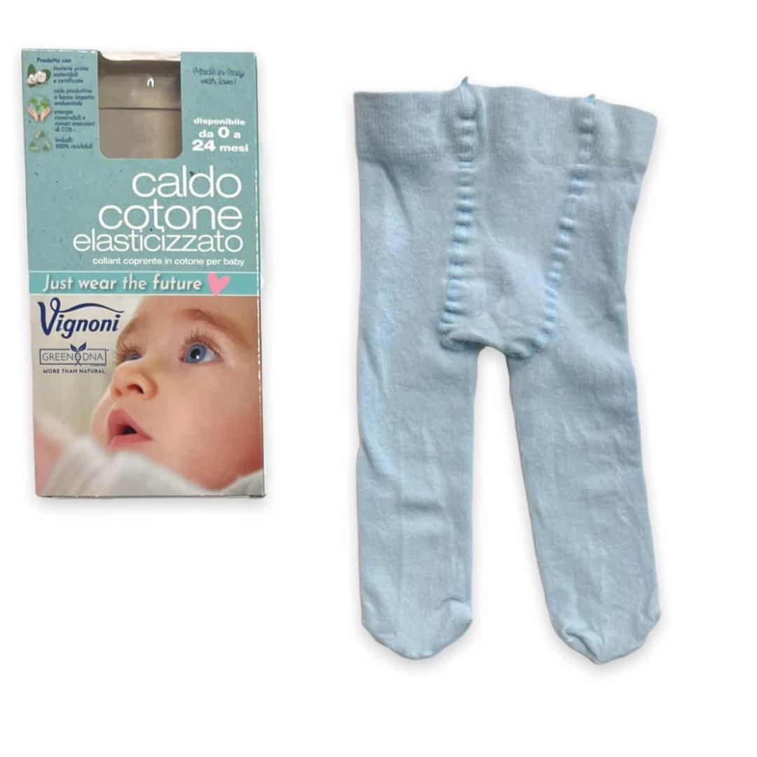 Collant Caldo Cotone Vignoni Azzurro
